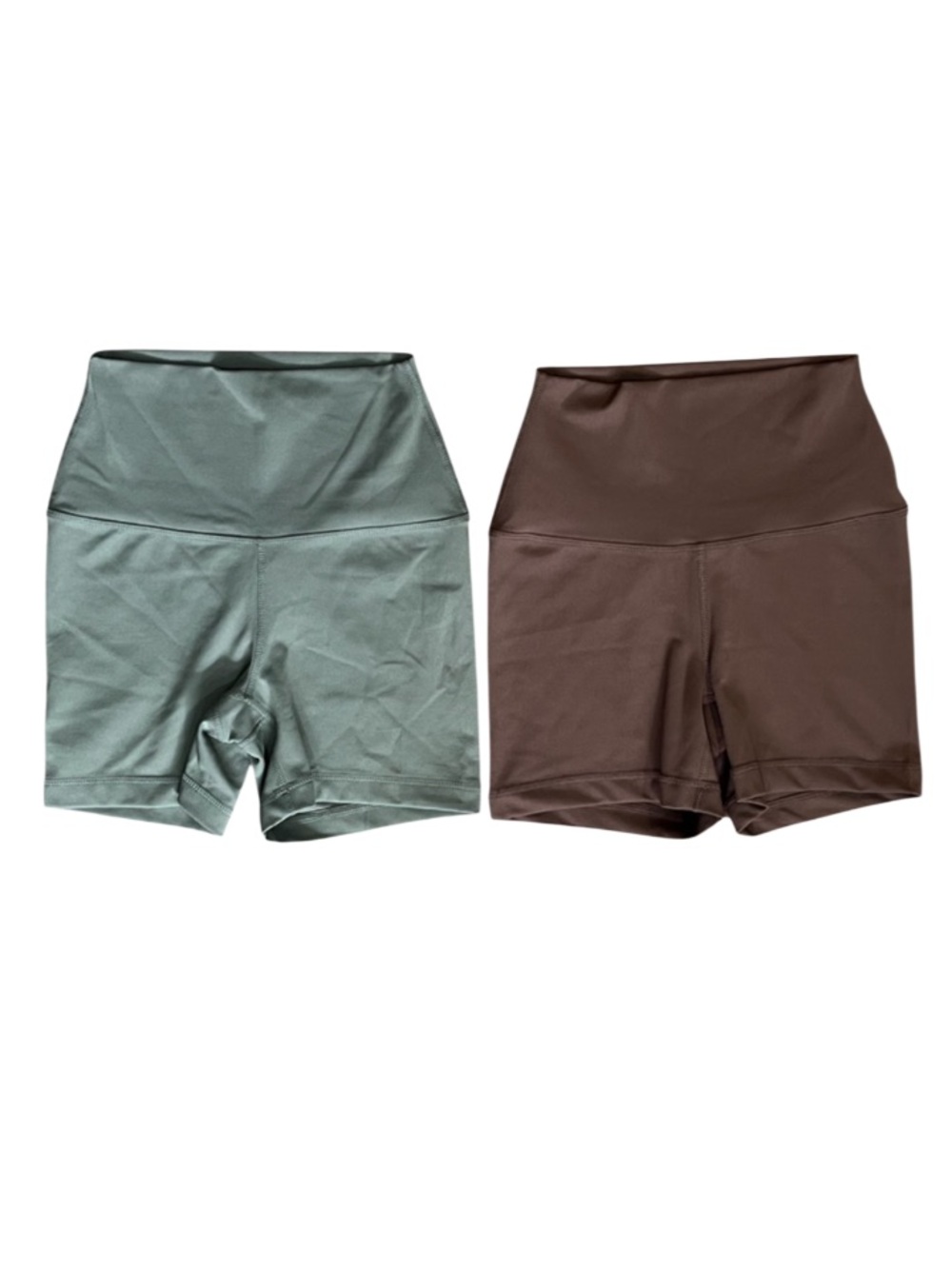 Reflex Active Body Sculpting Shorts 2 Pack Green and Brown XS